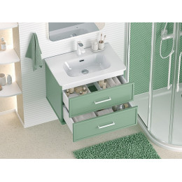 Brevita Тумба с раковиной Verde 70 подвесная зеленая