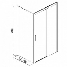 Aquanet Боковая стенка Pleasure AE60-F-100H200U-BT 100
