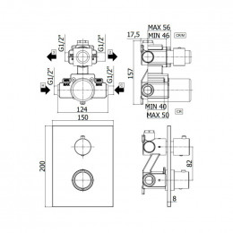 Смеситель с термостатом Paffoni Light LIQ518ST/M 265056 сталь