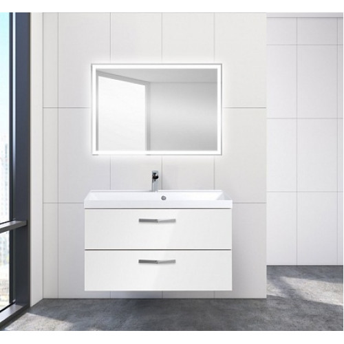 BelBagno Тумба с раковиной AURORA 900 Bianco Lucido, ручки хром