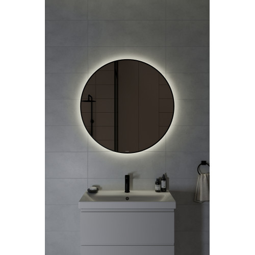 Зеркало ECLIPSE smart 90x90 в черной рамке