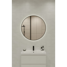 Зеркало ECLIPSE smart 90x90 в черной рамке