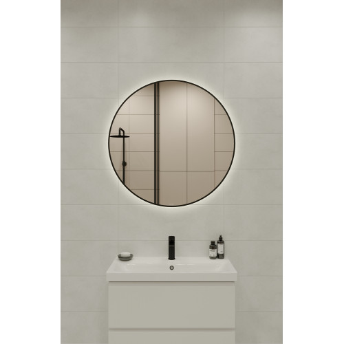 Зеркало ECLIPSE smart 90x90 в черной рамке