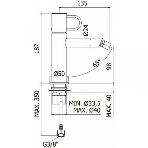 Смеситель для биде Paffoni Joker JK131NO 285650 черный матовый