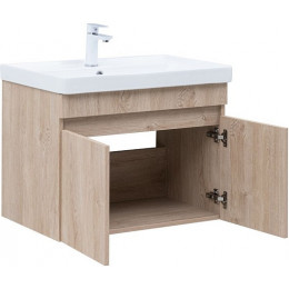 Aquanet Тумба с раковиной Оптима 70 подвесная дуб светлый