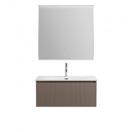 BelBagno Тумба с раковиной Uno 80 с 1 ящиком подвесная Бежевый матовый с раковиной BB-8099-3-80