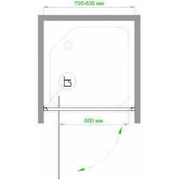 Royal Bath Душевая дверь в нишу HV-C-CH 80х185