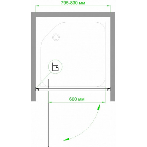 Royal Bath Душевая дверь в нишу HV-C-CH 80х185