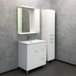 Зеркальный шкаф Comforty Модена М-75 00-00001640 белый матовый