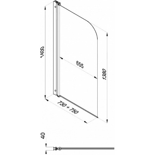 Triton Шторка на ванну Соло 75x140