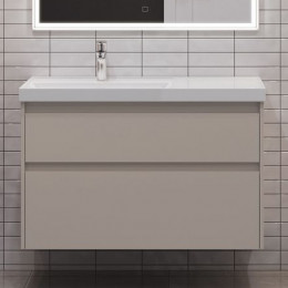 Aquanet Тумба с раковиной Nova Lite 2.0 90 L подвесная бежевая матовая
