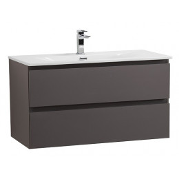 BelBagno Тумба с раковиной Kraft 100 подвесная Темно-Серый матовый с раковиной BB-8099-100