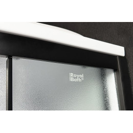 Royal Bath Душевая кабина Practic RB 90HK1-M-BL 90x90 стекло рифленое профиль черный матовый