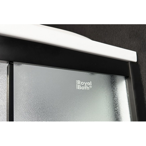 Royal Bath Душевая кабина Practic RB 90HK1-M-BL 90x90 стекло рифленое профиль черный матовый