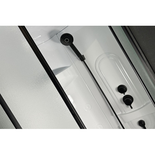 Royal Bath Душевая кабина Practic RB 90HK1-M-BL 90x90 стекло рифленое профиль черный матовый