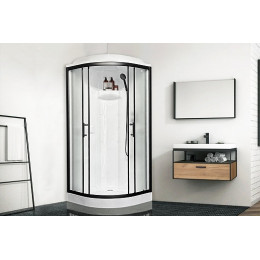Royal Bath Душевая кабина Practic RB 90HK1-M-BL 90x90 стекло рифленое профиль черный матовый