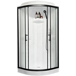 Royal Bath Душевая кабина Practic RB 90HK1-M-BL 90x90 стекло рифленое профиль черный матовый