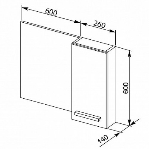 Зеркальный шкаф Aquanet Данте 60 R 00212377, белый