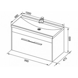 Aquanet Комплект мебели Августа 100 белый