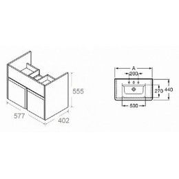 Roca Мебель для ванной Up 60 L