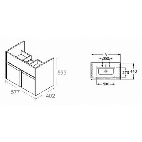 Roca Мебель для ванной Up 60 L