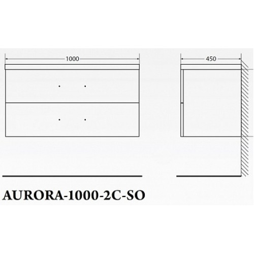 BelBagno Тумба с раковиной AURORA 1000 Cemento Pallido, ручки хром