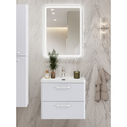 BelBagno Тумба с раковиной Due 60 подвесная Bianco Lucido ручки Белые