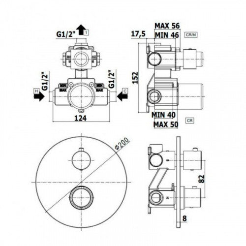Смеситель с термостатом Paffoni Light LIQ013CR 227623 хром