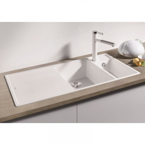 Кухонная мойка Blanco Axia III 6 S 525849, чаша слева, черный, разделочный столик из ясеня