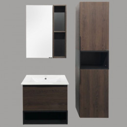 Зеркальный шкаф Comforty Франкфурт-60 дуб шоколадно-коричневый 00004150528