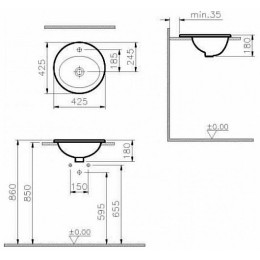 Vitra Раковина S20 5466B003-0001