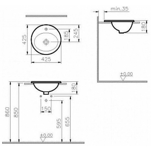 Vitra Раковина S20 5466B003-0001