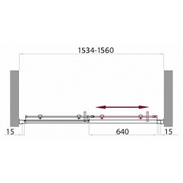 BelBagno Душевая дверь в нишу UNO-BF-1-155-P-Cr Punto