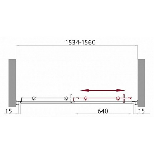 BelBagno Душевая дверь в нишу UNO-BF-1-155-P-Cr Punto
