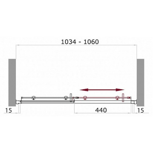 BelBagno Душевая дверь в нишу UNO-BF-1-105-C-Cr