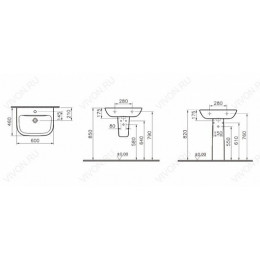 Vitra Раковина S20 5503B003 60 см