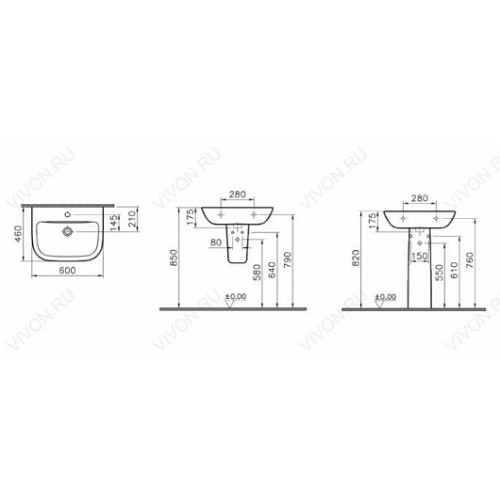 Vitra Раковина S20 5503B003 60 см