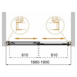 Cezares Шторка на ванну TANDEM-SOFT-VF-2-190/145-C-Cr-IV
