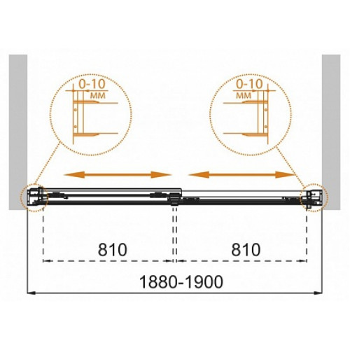 Cezares Шторка на ванну TANDEM-SOFT-VF-2-190/145-C-Cr-IV