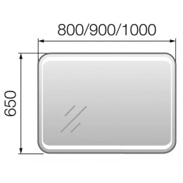 Зеркало 1Marka Eco 90 см У72594 белый