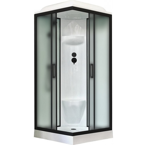 Royal Bath Душевая кабина HP RB 90HP6-WC-BL 90x90 стекло матовое профиль черный матовый
