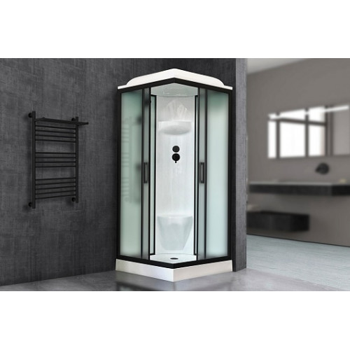 Royal Bath Душевая кабина HP RB 80HP6-WC-BL 80x80 стекло матовое профиль черный матовый