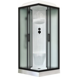 Royal Bath Душевая кабина HP RB 80HP6-WC-BL 80x80 стекло матовое профиль черный матовый