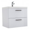 BelBagno Тумба с раковиной Due 60 подвесная Bianco Lucido ручки Матовый тёмный никель