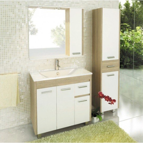Зеркальный шкаф Comforty Тулуза 90 R сосна лоредо