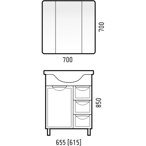 Зеркальный шкаф Corozo Монро 70 SD-00000678,белый