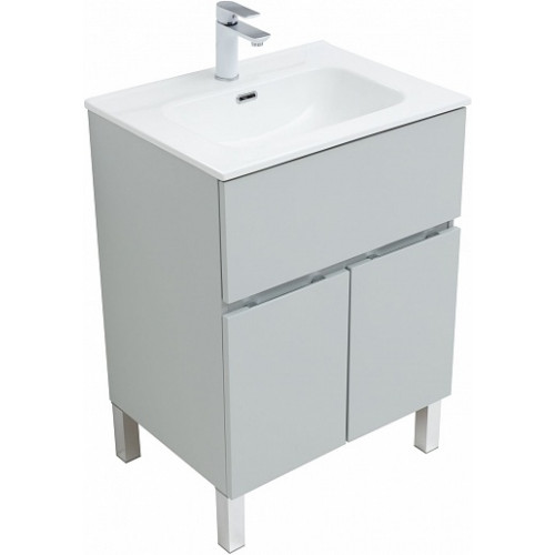 Aquanet Мебель для ванной Алвита New 60 1 ящик 2 дверцы серая матовая