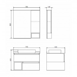 Зеркальный шкаф Comfortу Прага-75 дуб белый