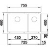Кухонная мойка Blanco Subline 430/270-U, темная скала