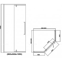 Душевой уголок RGW SV-81-B 32328199-14 90x90 см трапеция черный